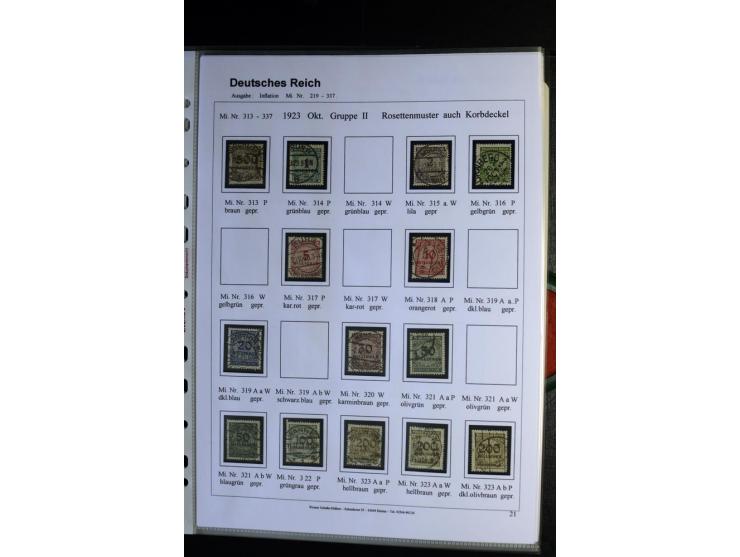 1919/1923, gestempelte Sammlung mit einigen besseren Werten, Farben und Plattenfehlern, vieles signiert bzw. mit Fotobefund, 
