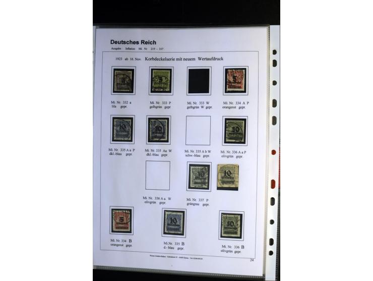 1919/1923, gestempelte Sammlung mit einigen besseren Werten, Farben und Plattenfehlern, vieles signiert bzw. mit Fotobefund, 