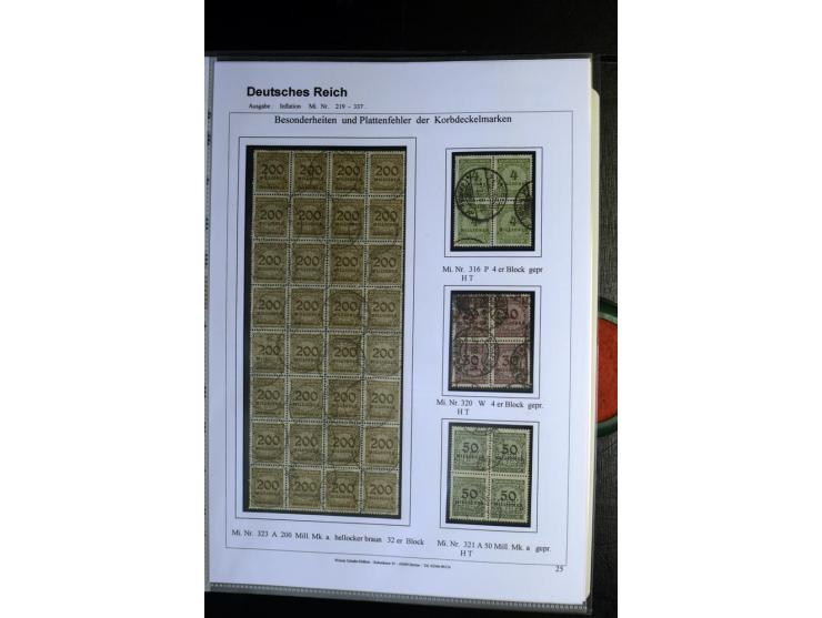 1919/1923, gestempelte Sammlung mit einigen besseren Werten, Farben und Plattenfehlern, vieles signiert bzw. mit Fotobefund, 