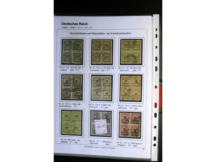 1919/1923, gestempelte Sammlung mit einigen besseren Werten, Farben und Plattenfehlern, vieles signiert bzw. mit Fotobefund, 