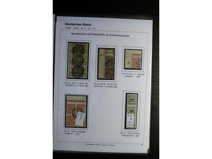 1919/1923, gestempelte Sammlung mit einigen besseren Werten, Farben und Plattenfehlern, vieles signiert bzw. mit Fotobefund, 