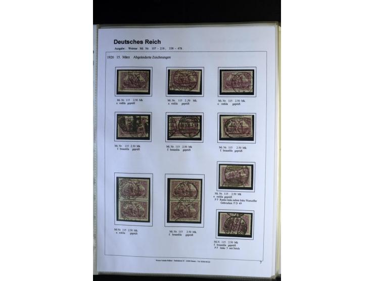 1919/1923, gestempelte Sammlung mit einigen besseren Werten, Farben und Plattenfehlern, vieles signiert bzw. mit Fotobefund, 