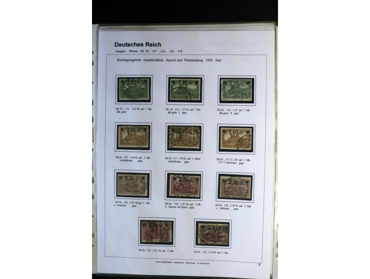 1919/1923, gestempelte Sammlung mit einigen besseren Werten, Farben und Plattenfehlern, vieles signiert bzw. mit Fotobefund, 