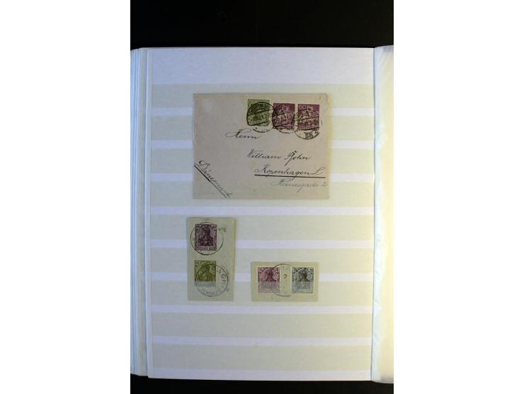 1920/1922, umfangreiche Spezial-Sammlung der Germania-Ausgabe (Mi.-Nr. 140-157 + 197-198) inkl. der Aufdruckausgaben von Saar