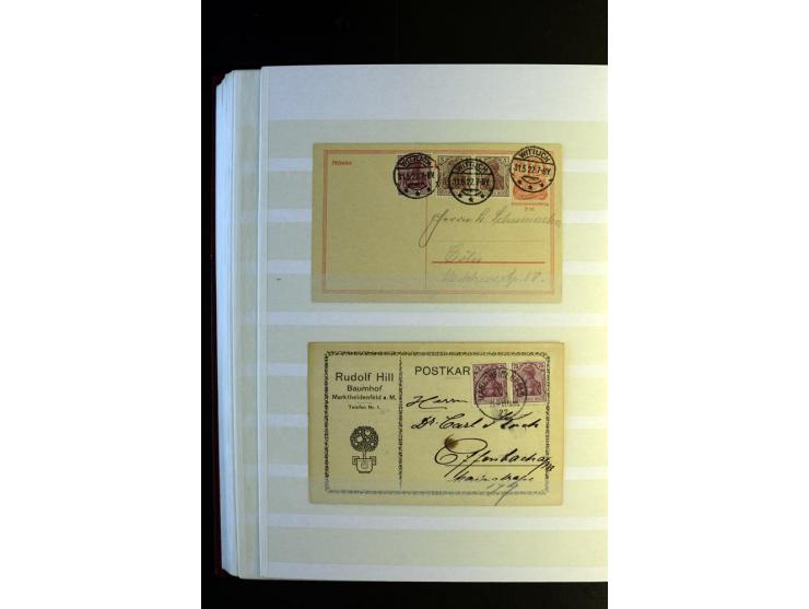 1920/1922, umfangreiche Spezial-Sammlung der Germania-Ausgabe (Mi.-Nr. 140-157 + 197-198) inkl. der Aufdruckausgaben von Saar