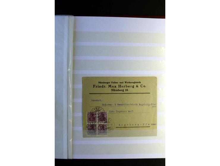1920/1922, umfangreiche Spezial-Sammlung der Germania-Ausgabe (Mi.-Nr. 140-157 + 197-198) inkl. der Aufdruckausgaben von Saar