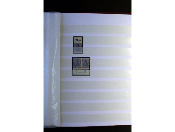 1920/1922, umfangreiche Spezial-Sammlung der Germania-Ausgabe (Mi.-Nr. 140-157 + 197-198) inkl. der Aufdruckausgaben von Saar