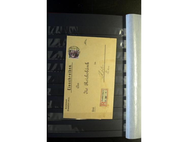 1920/1922, umfangreiche Spezial-Sammlung der Germania-Ausgabe (Mi.-Nr. 140-157 + 197-198) inkl. der Aufdruckausgaben von Saar