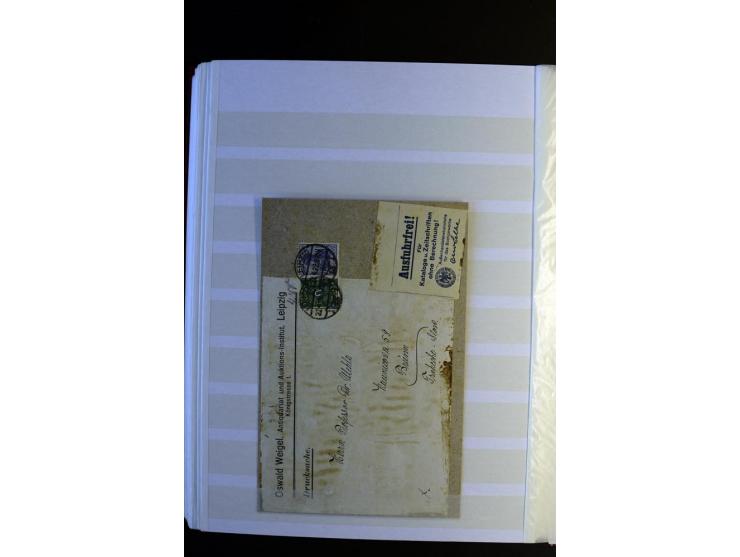 1920/1922, umfangreiche Spezial-Sammlung der Germania-Ausgabe (Mi.-Nr. 140-157 + 197-198) inkl. der Aufdruckausgaben von Saar
