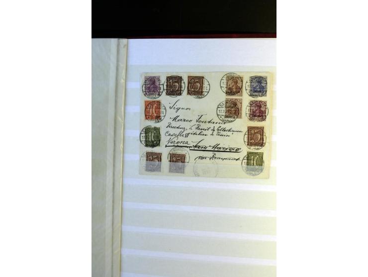 1920/1922, umfangreiche Spezial-Sammlung der Germania-Ausgabe (Mi.-Nr. 140-157 + 197-198) inkl. der Aufdruckausgaben von Saar
