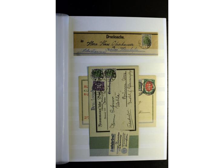 1920/1922, umfangreiche Spezial-Sammlung der Germania-Ausgabe (Mi.-Nr. 140-157 + 197-198) inkl. der Aufdruckausgaben von Saar