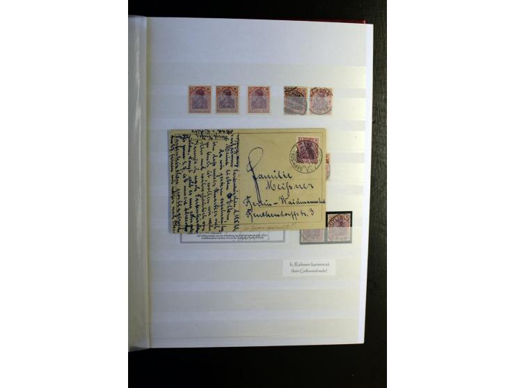 1920/1922, umfangreiche Spezial-Sammlung der Germania-Ausgabe (Mi.-Nr. 140-157 + 197-198) inkl. der Aufdruckausgaben von Saar