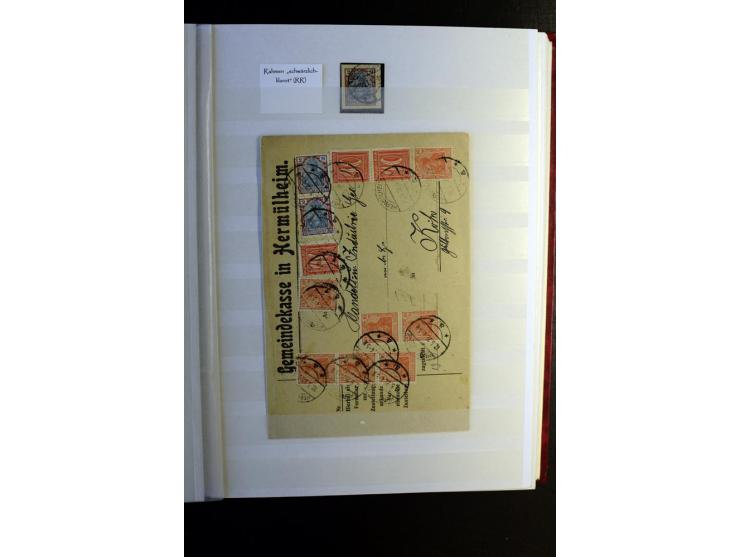1920/1922, umfangreiche Spezial-Sammlung der Germania-Ausgabe (Mi.-Nr. 140-157 + 197-198) inkl. der Aufdruckausgaben von Saar
