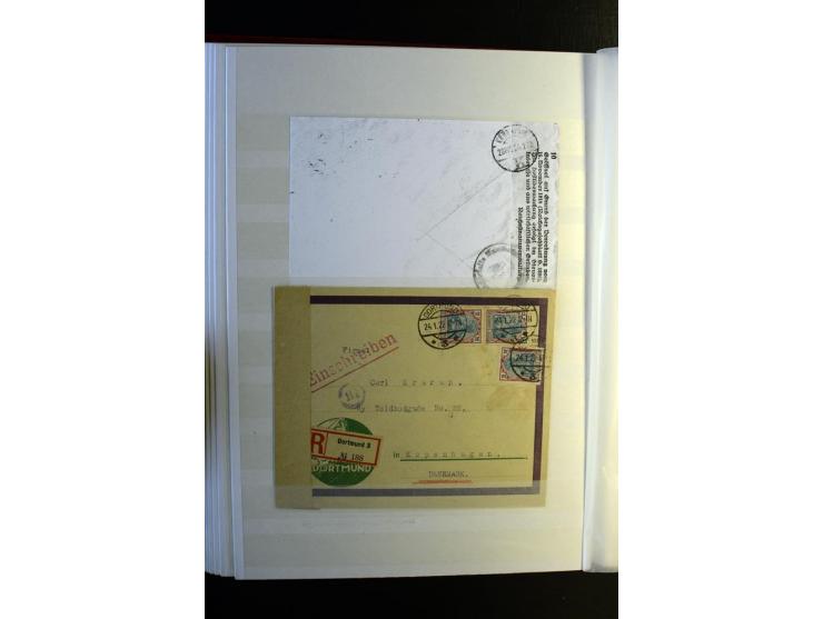 1920/1922, umfangreiche Spezial-Sammlung der Germania-Ausgabe (Mi.-Nr. 140-157 + 197-198) inkl. der Aufdruckausgaben von Saar