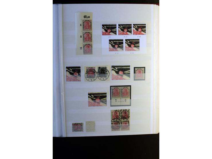 1920/1922, umfangreiche Spezial-Sammlung der Germania-Ausgabe (Mi.-Nr. 140-157 + 197-198) inkl. der Aufdruckausgaben von Saar
