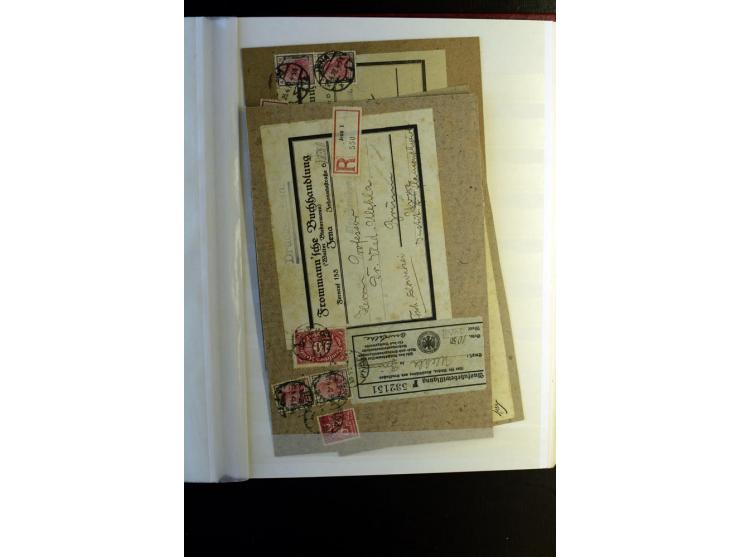 1920/1922, umfangreiche Spezial-Sammlung der Germania-Ausgabe (Mi.-Nr. 140-157 + 197-198) inkl. der Aufdruckausgaben von Saar