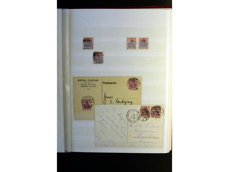 1920/1922, umfangreiche Spezial-Sammlung der Germania-Ausgabe (Mi.-Nr. 140-157 + 197-198) inkl. der Aufdruckausgaben von Saar