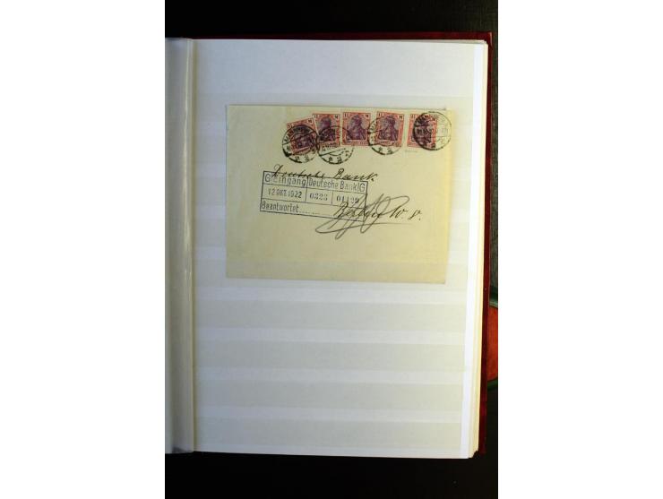 1920/1922, umfangreiche Spezial-Sammlung der Germania-Ausgabe (Mi.-Nr. 140-157 + 197-198) inkl. der Aufdruckausgaben von Saar