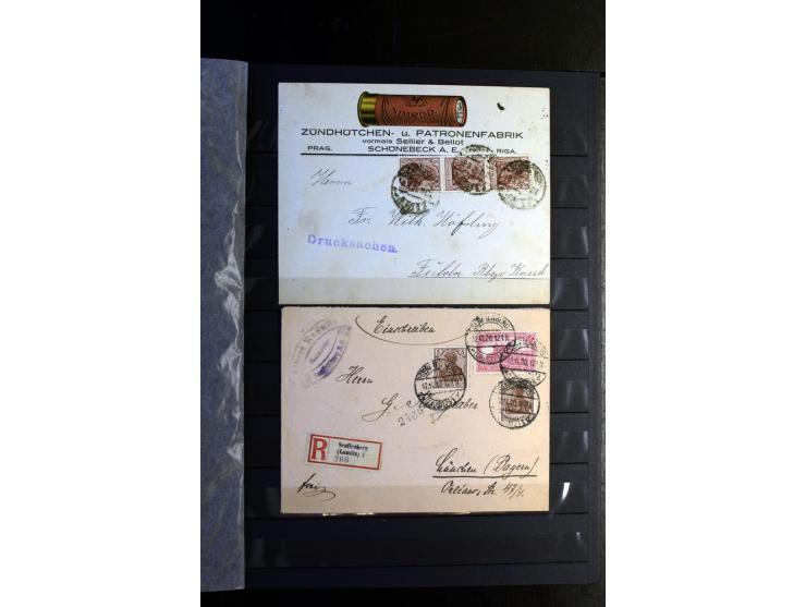 1920/1922, umfangreiche Spezial-Sammlung der Germania-Ausgabe (Mi.-Nr. 140-157 + 197-198) inkl. der Aufdruckausgaben von Saar