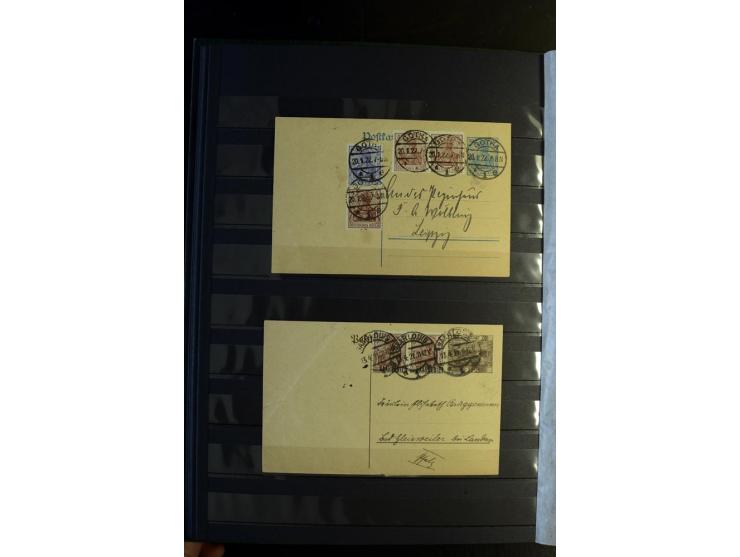 1920/1922, umfangreiche Spezial-Sammlung der Germania-Ausgabe (Mi.-Nr. 140-157 + 197-198) inkl. der Aufdruckausgaben von Saar