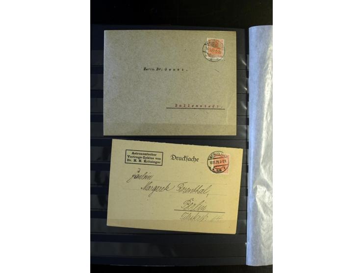 1920/1922, umfangreiche Spezial-Sammlung der Germania-Ausgabe (Mi.-Nr. 140-157 + 197-198) inkl. der Aufdruckausgaben von Saar