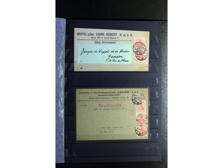 1920/1922, umfangreiche Spezial-Sammlung der Germania-Ausgabe (Mi.-Nr. 140-157 + 197-198) inkl. der Aufdruckausgaben von Saar