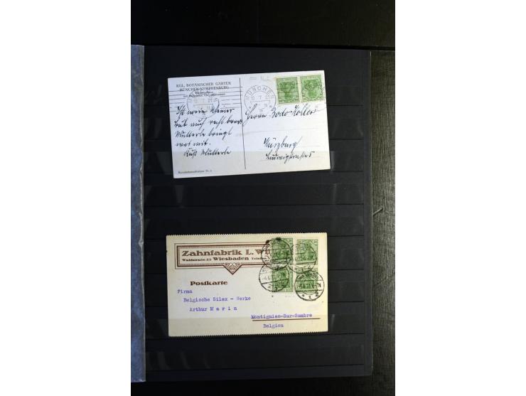 1920/1922, umfangreiche Spezial-Sammlung der Germania-Ausgabe (Mi.-Nr. 140-157 + 197-198) inkl. der Aufdruckausgaben von Saar