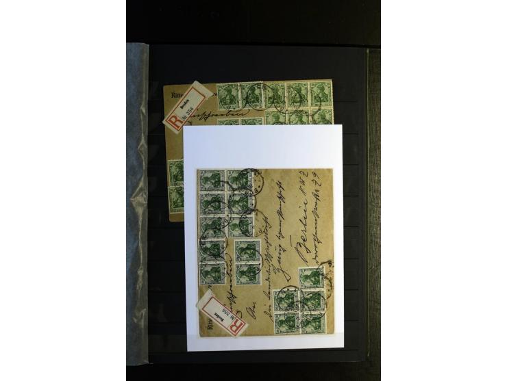 1920/1922, umfangreiche Spezial-Sammlung der Germania-Ausgabe (Mi.-Nr. 140-157 + 197-198) inkl. der Aufdruckausgaben von Saar