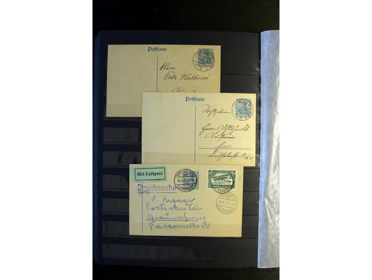 1920/1922, umfangreiche Spezial-Sammlung der Germania-Ausgabe (Mi.-Nr. 140-157 + 197-198) inkl. der Aufdruckausgaben von Saar