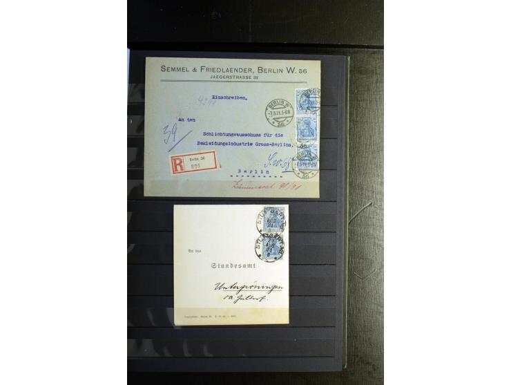 1920/1922, umfangreiche Spezial-Sammlung der Germania-Ausgabe (Mi.-Nr. 140-157 + 197-198) inkl. der Aufdruckausgaben von Saar