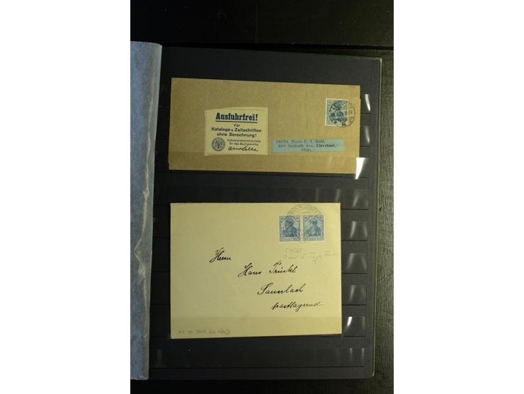 1920/1922, umfangreiche Spezial-Sammlung der Germania-Ausgabe (Mi.-Nr. 140-157 + 197-198) inkl. der Aufdruckausgaben von Saar