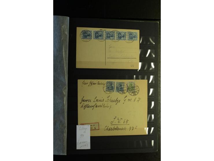 1920/1922, umfangreiche Spezial-Sammlung der Germania-Ausgabe (Mi.-Nr. 140-157 + 197-198) inkl. der Aufdruckausgaben von Saar