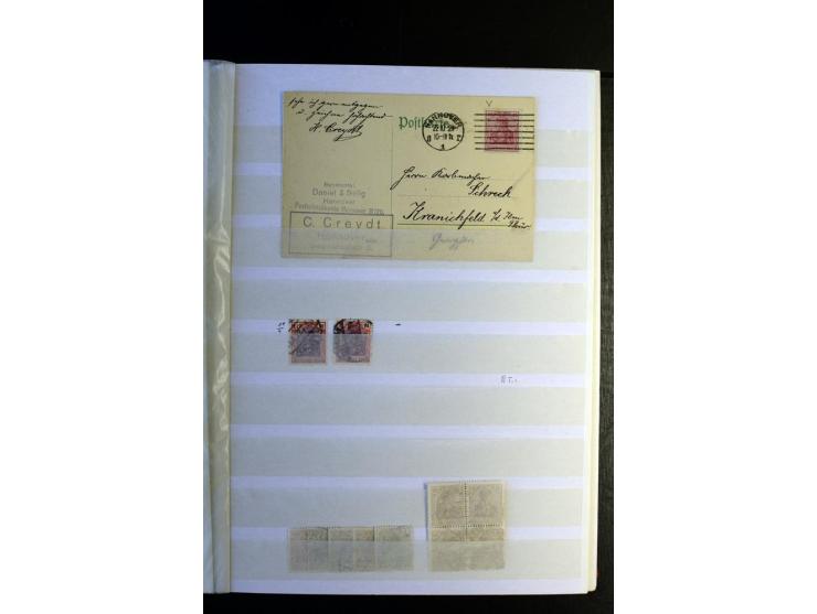 1920/1922, umfangreiche Spezial-Sammlung der Germania-Ausgabe (Mi.-Nr. 140-157 + 197-198) inkl. der Aufdruckausgaben von Saar