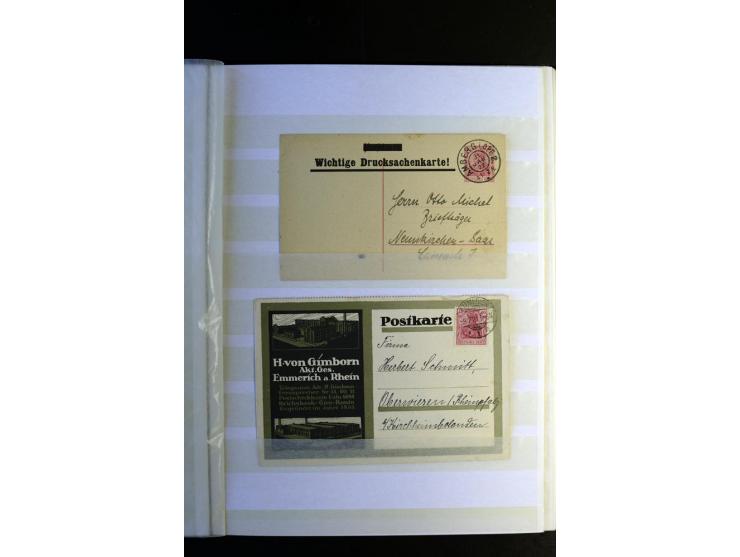 1920/1922, umfangreiche Spezial-Sammlung der Germania-Ausgabe (Mi.-Nr. 140-157 + 197-198) inkl. der Aufdruckausgaben von Saar