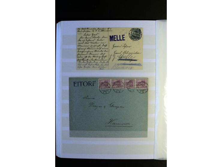 1920/1922, umfangreiche Spezial-Sammlung der Germania-Ausgabe (Mi.-Nr. 140-157 + 197-198) inkl. der Aufdruckausgaben von Saar