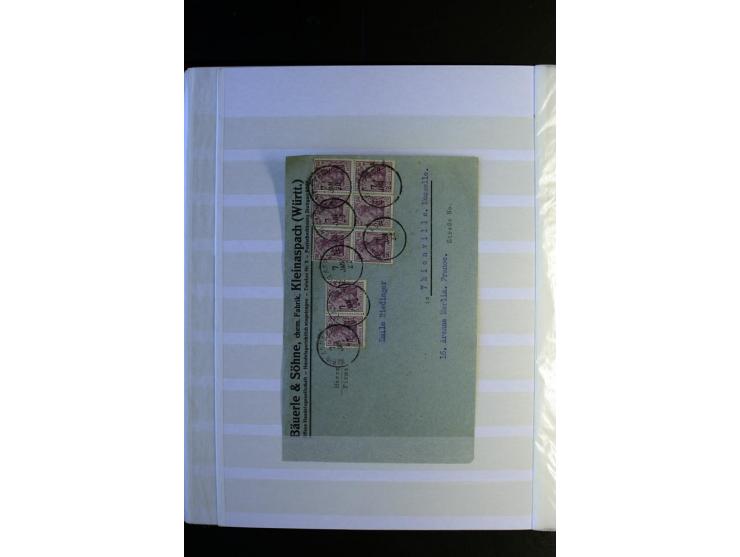 1920/1922, umfangreiche Spezial-Sammlung der Germania-Ausgabe (Mi.-Nr. 140-157 + 197-198) inkl. der Aufdruckausgaben von Saar