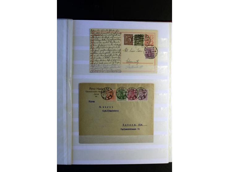 1920/1922, umfangreiche Spezial-Sammlung der Germania-Ausgabe (Mi.-Nr. 140-157 + 197-198) inkl. der Aufdruckausgaben von Saar