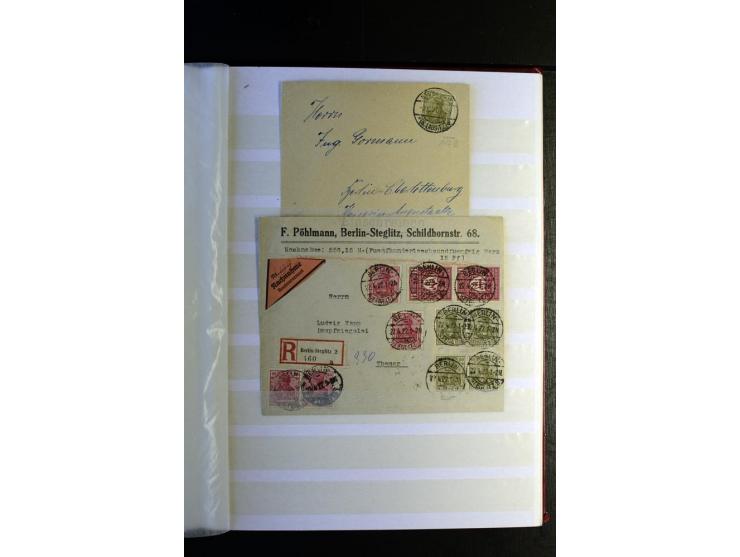 1920/1922, umfangreiche Spezial-Sammlung der Germania-Ausgabe (Mi.-Nr. 140-157 + 197-198) inkl. der Aufdruckausgaben von Saar
