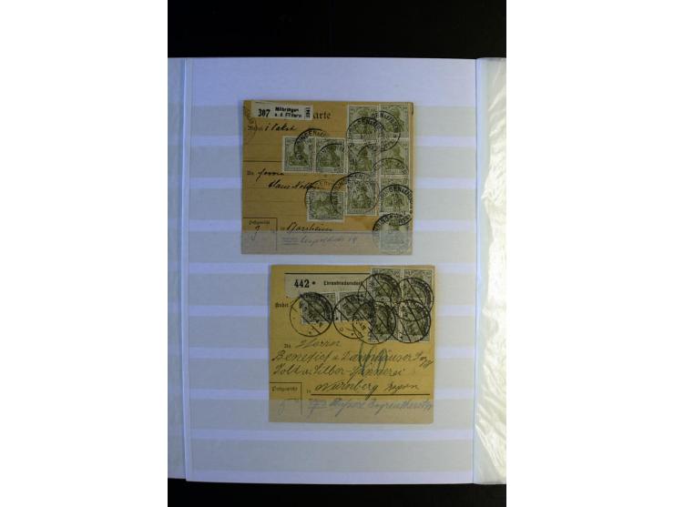 1920/1922, umfangreiche Spezial-Sammlung der Germania-Ausgabe (Mi.-Nr. 140-157 + 197-198) inkl. der Aufdruckausgaben von Saar