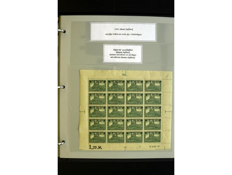 1920, Spezial-Sammlung der Aufdruckausgabe (Mi.-Nr. 116-118) mit Farben, Marken mit Rändern und HAN (auch gestempelt und auf 