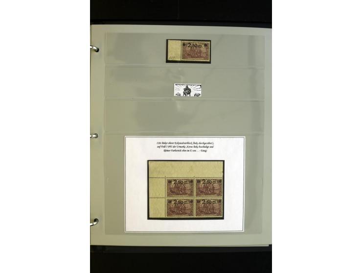 1920, Spezial-Sammlung der Aufdruckausgabe (Mi.-Nr. 116-118) mit Farben, Marken mit Rändern und HAN (auch gestempelt und auf 