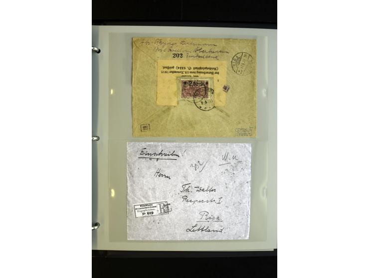 1920, Spezial-Sammlung der Aufdruckausgabe (Mi.-Nr. 116-118) mit Farben, Marken mit Rändern und HAN (auch gestempelt und auf 