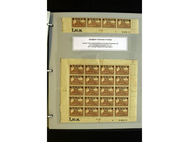 1920, Spezial-Sammlung der Aufdruckausgabe (Mi.-Nr. 116-118) mit Farben, Marken mit Rändern und HAN (auch gestempelt und auf 