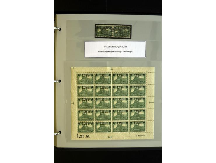 1920, Spezial-Sammlung der Aufdruckausgabe (Mi.-Nr. 116-118) mit Farben, Marken mit Rändern und HAN (auch gestempelt und auf 