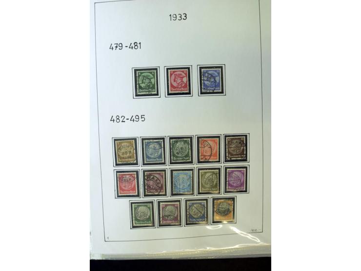 1923/45, gestempelte kpl. Sammlung mit u.a. Mi.-Nr. 346y, 356Xx, 357Xx, 393Y, 398X, 399X (Firmenlochung), 452b, Bl.2 (fleckig