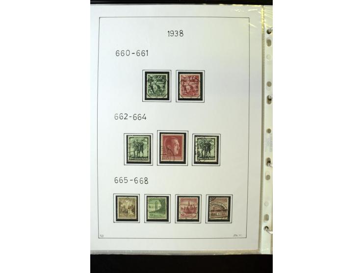 1923/45, gestempelte kpl. Sammlung mit u.a. Mi.-Nr. 346y, 356Xx, 357Xx, 393Y, 398X, 399X (Firmenlochung), 452b, Bl.2 (fleckig