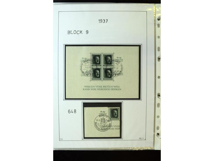 1923/45, gestempelte kpl. Sammlung mit u.a. Mi.-Nr. 346y, 356Xx, 357Xx, 393Y, 398X, 399X (Firmenlochung), 452b, Bl.2 (fleckig