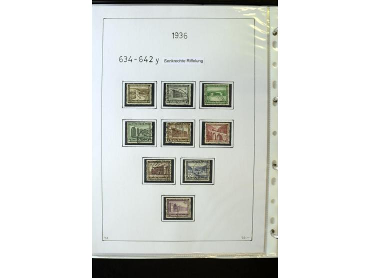 1923/45, gestempelte kpl. Sammlung mit u.a. Mi.-Nr. 346y, 356Xx, 357Xx, 393Y, 398X, 399X (Firmenlochung), 452b, Bl.2 (fleckig