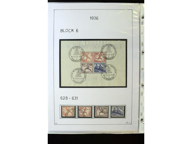 1923/45, gestempelte kpl. Sammlung mit u.a. Mi.-Nr. 346y, 356Xx, 357Xx, 393Y, 398X, 399X (Firmenlochung), 452b, Bl.2 (fleckig