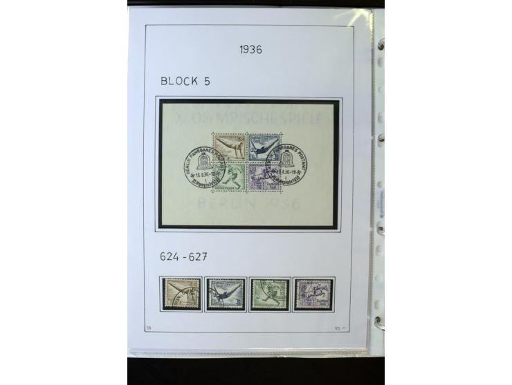 1923/45, gestempelte kpl. Sammlung mit u.a. Mi.-Nr. 346y, 356Xx, 357Xx, 393Y, 398X, 399X (Firmenlochung), 452b, Bl.2 (fleckig